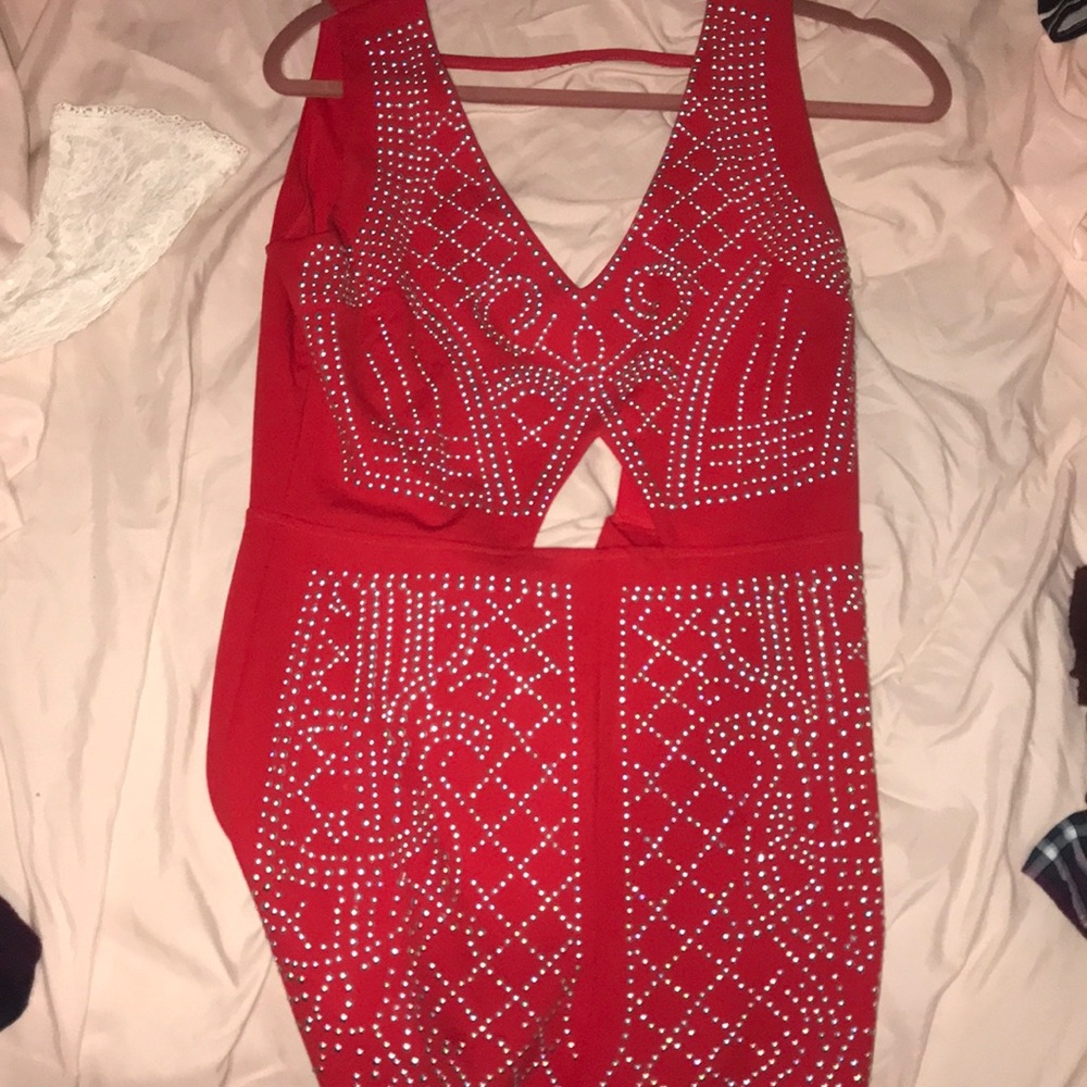 red gorgeous romper